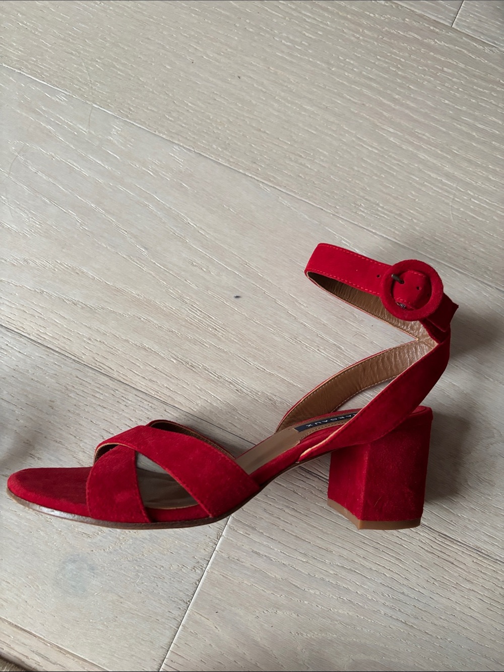 Margaux Red Suede City Sandals